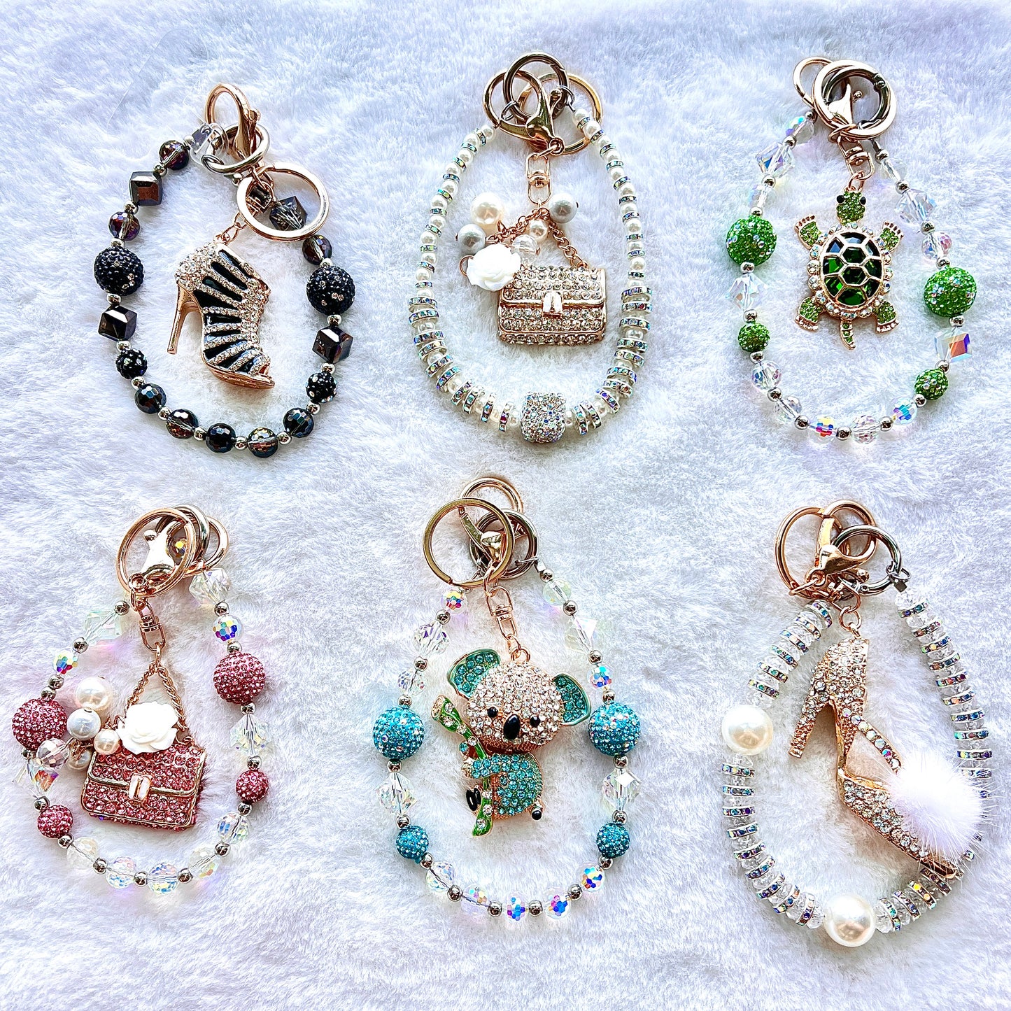 A. Combo Set: Shiny Keychain+Shiny Phone-chain