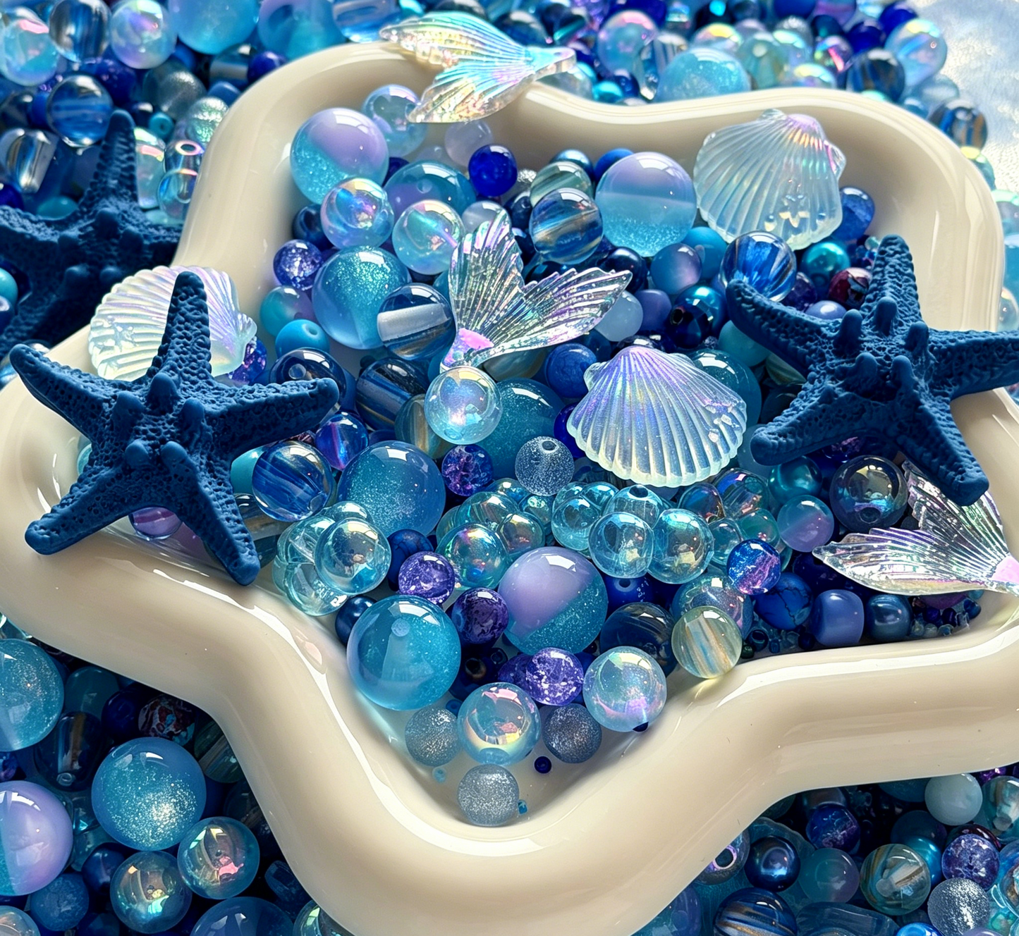 A.【For Jewelry】Ocean Dream Shell & Glass Bead Mix