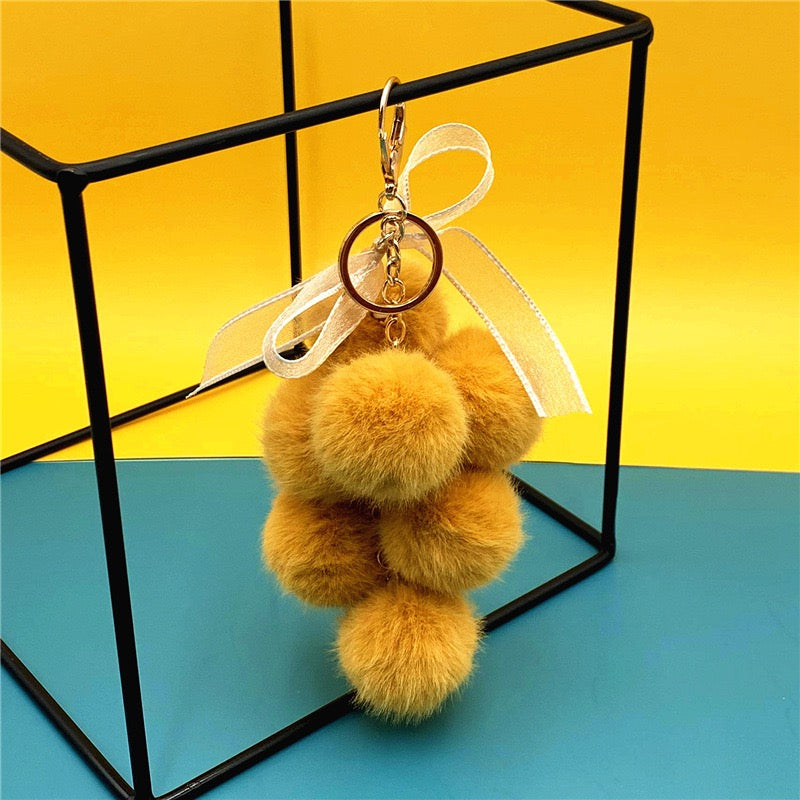 B.【20%OFF!!!】Furry Grape Keychain - Soft Plush Fruit Keychain,Cute Gift for Girls, Bag Car Accessories