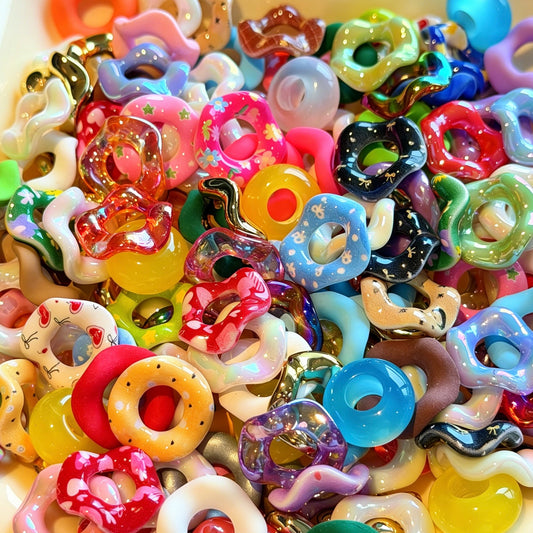 A.【For Pen DIY】Colorful Donut Large Hole Bead Mix