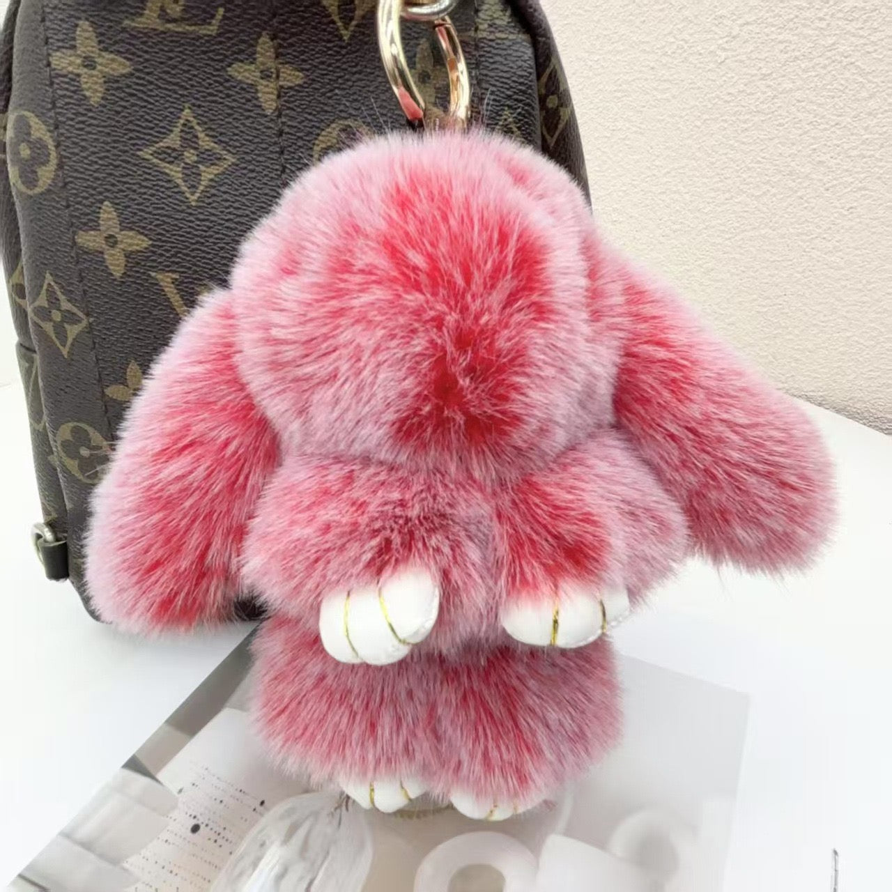 B. Cute Fluffy Bunny Keychain