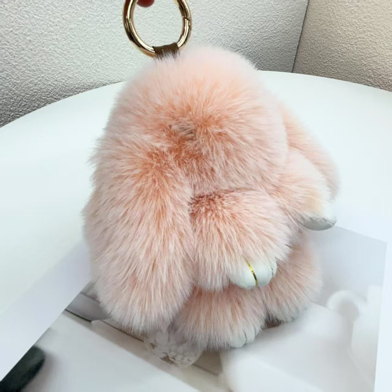 B. Cute Fluffy Bunny Keychain