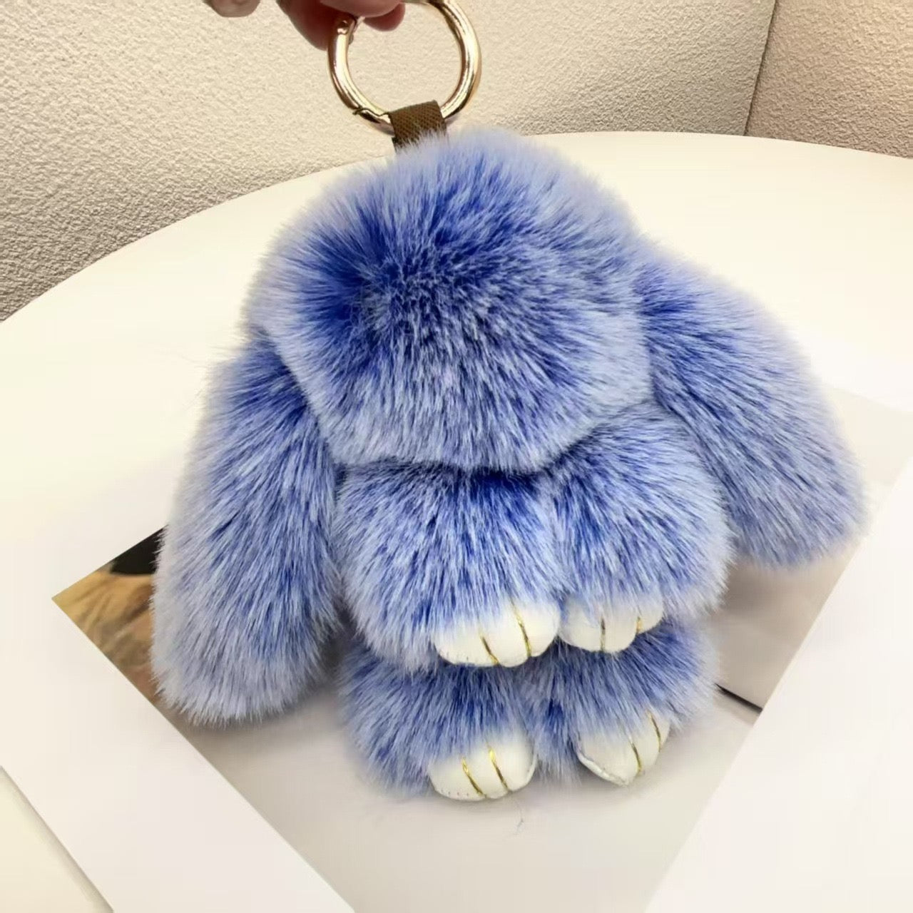 B. Cute Fluffy Bunny Keychain