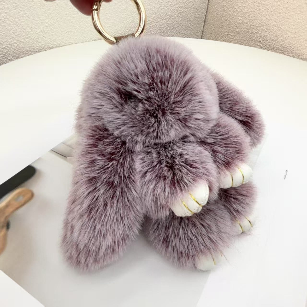 B. Cute Fluffy Bunny Keychain