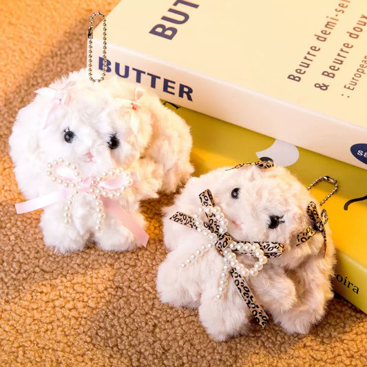 B.【NEW】Cute Plush Bunny With Bow Keychain