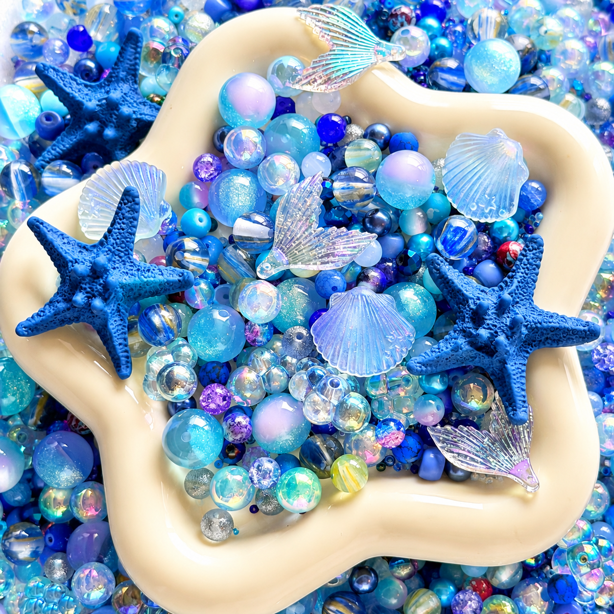 A.【For Jewelry】Ocean Dream Shell & Glass Bead Mix