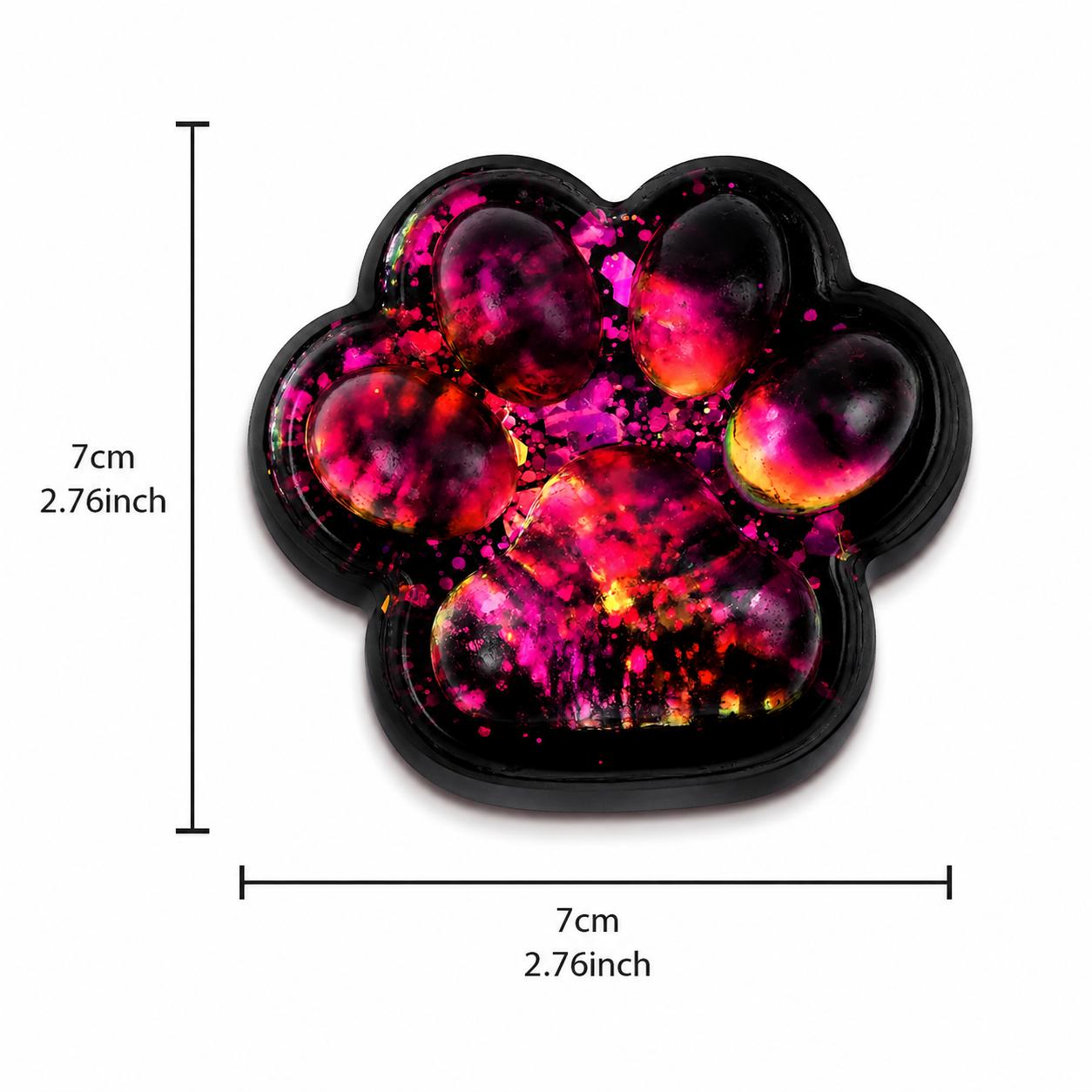 A. Cute Cat Paw Squishy Toy with Premium Plastic Bag Packaging, Glitter Sensory Squeeze Toy for Stress Relief, Slow Rising Kawaii Paw Fidget, Decompression Squishy Gift for Kids & Adults