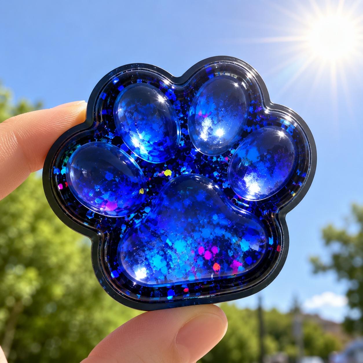 A. Cute Cat Paw Squishy Toy with Premium Plastic Bag Packaging, Glitter Sensory Squeeze Toy for Stress Relief, Slow Rising Kawaii Paw Fidget, Decompression Squishy Gift for Kids & Adults
