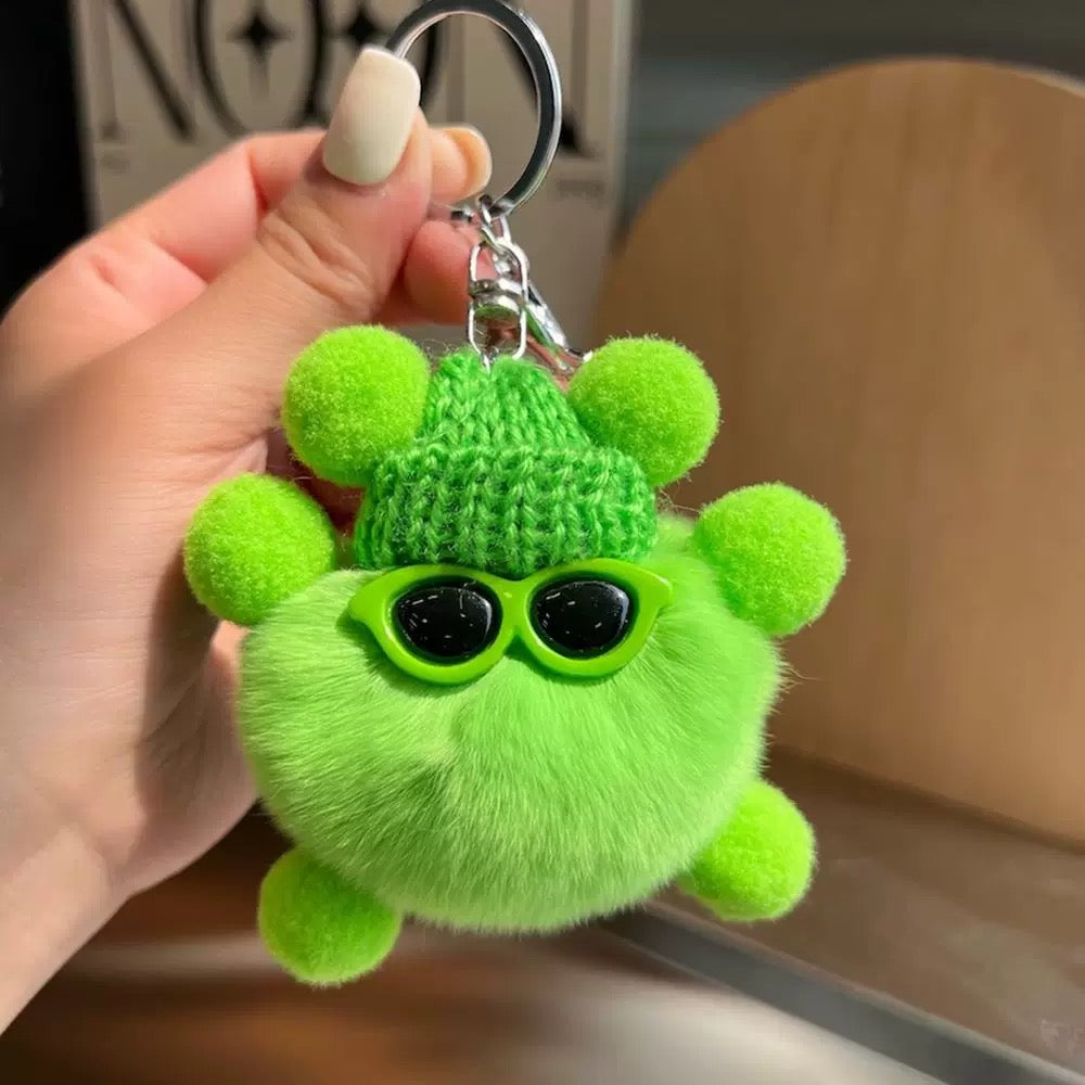 A.A. Cute Furry Keychain Colorful Fluffy Keyring