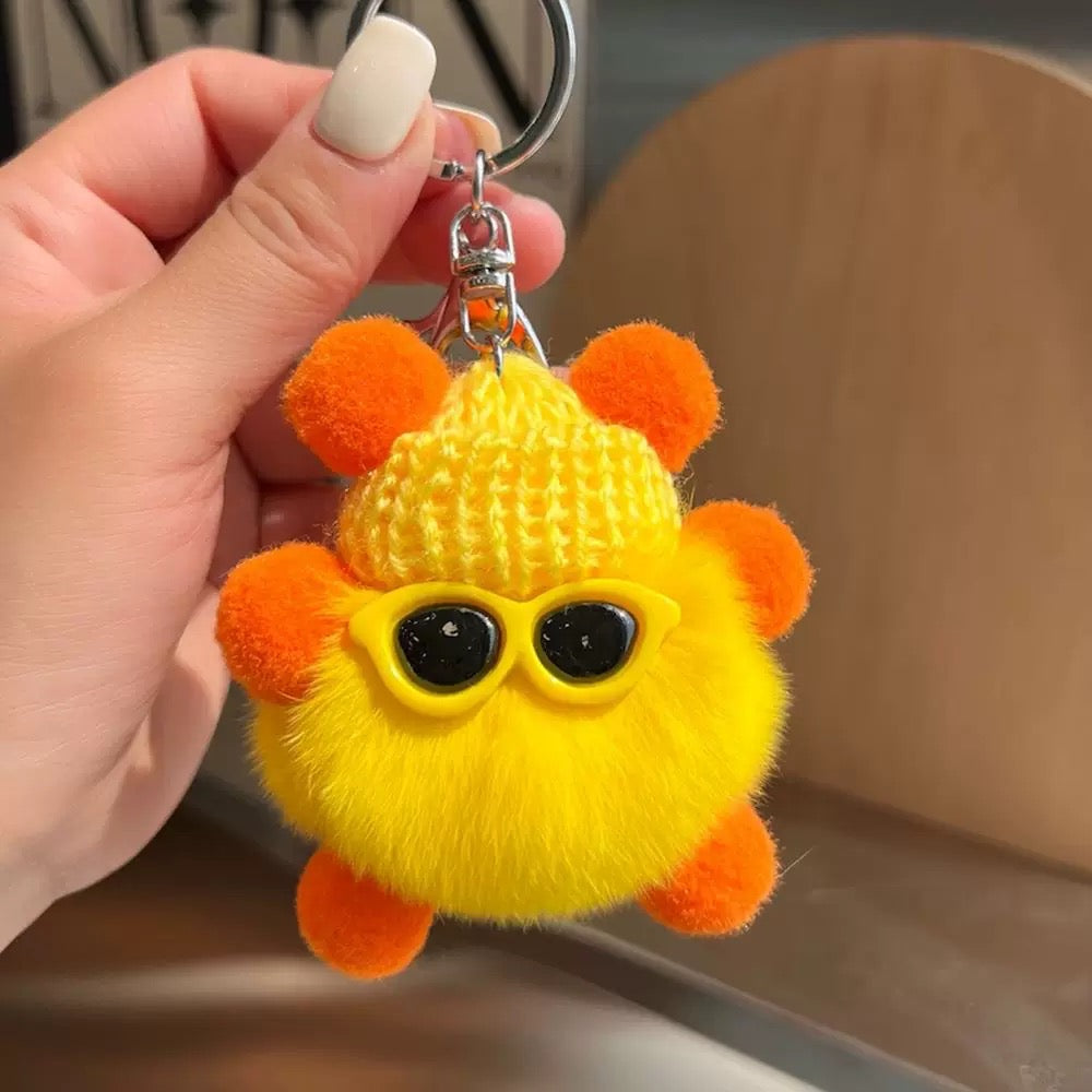 A.A. Cute Furry Keychain Colorful Fluffy Keyring