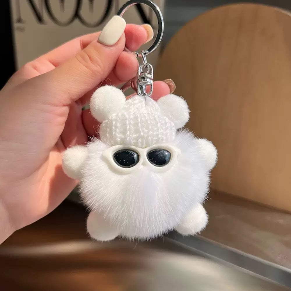 A.A. Cute Furry Keychain Colorful Fluffy Keyring