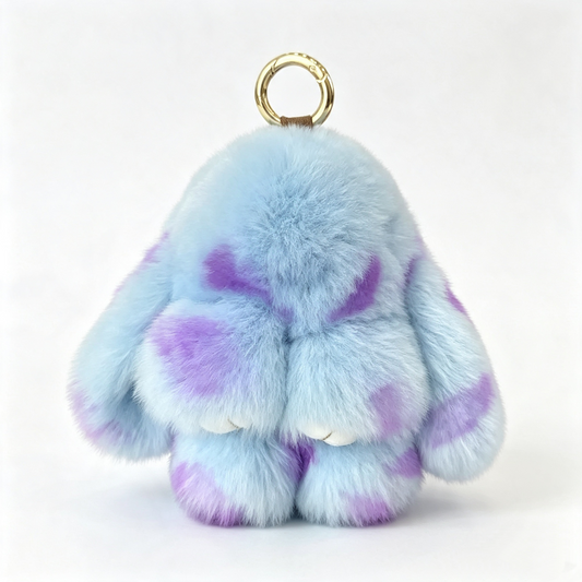 A. NEW Designer Handcrafted Fluffy Bunny Keychain, Whimsical Multicolor Mini Bag Charm, Cute Cutecore Aesthetic Purse Accessory for Women