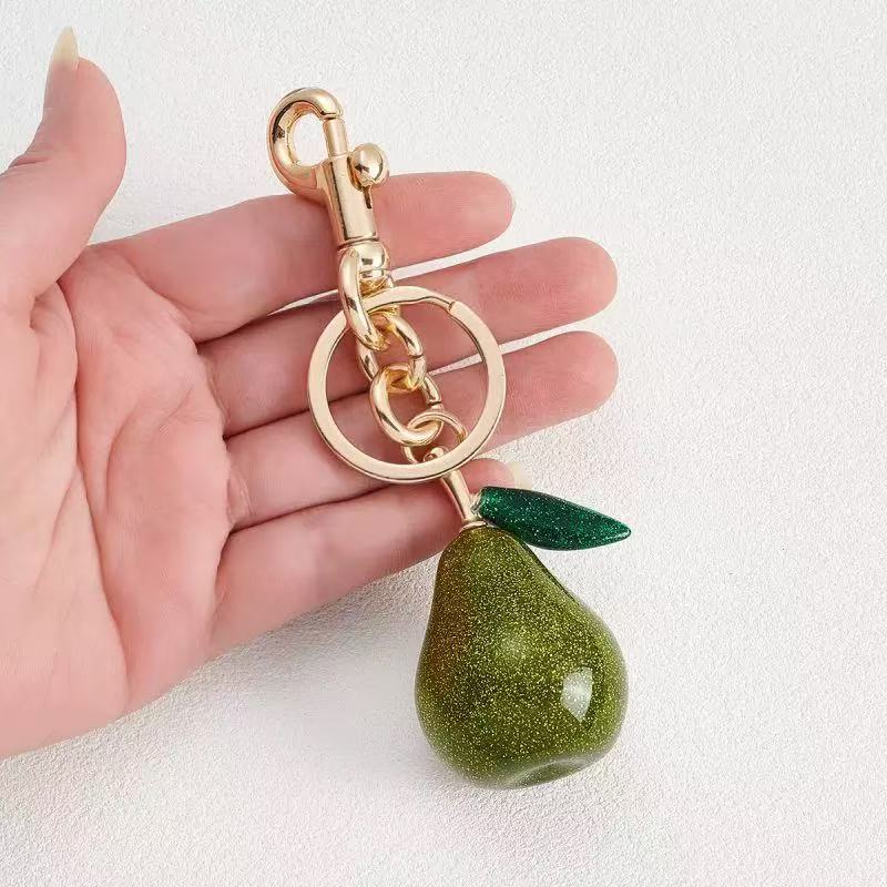 B. Fruit Keychain - Realistic Fruit Key Ring, Cute Durable Bag & Bag Charm