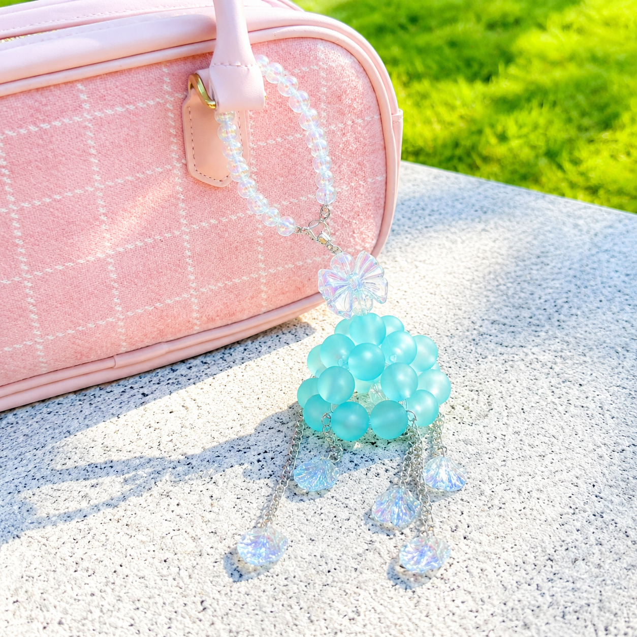 A.a. Glass Bead Cloudy Keychain